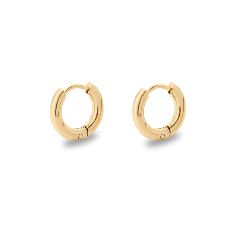 Titanium Steel Stainless Coil Trendy Arc Glossy Ear Buckle