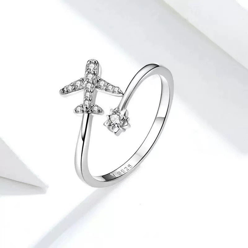 Classic Plum Blossom Personality Wind Aircraft Ring