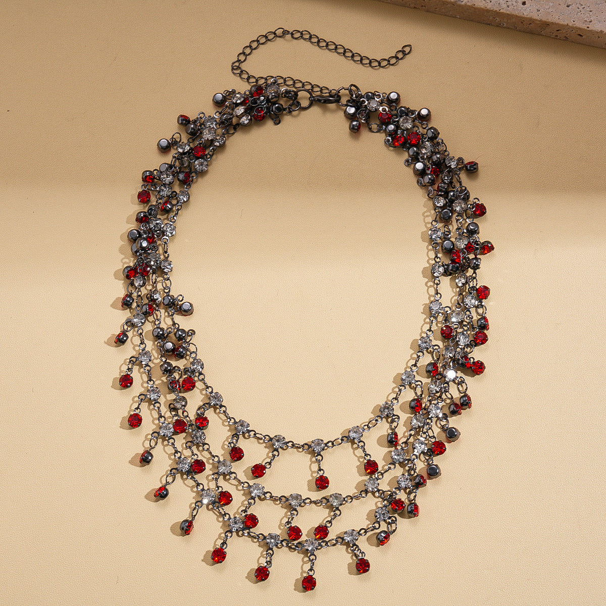 With Diamond Flower Ear Niche Design Clavicle Jewelry Set