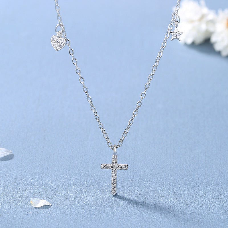 Light Luxury Cross Diamond Love Star Necklaces