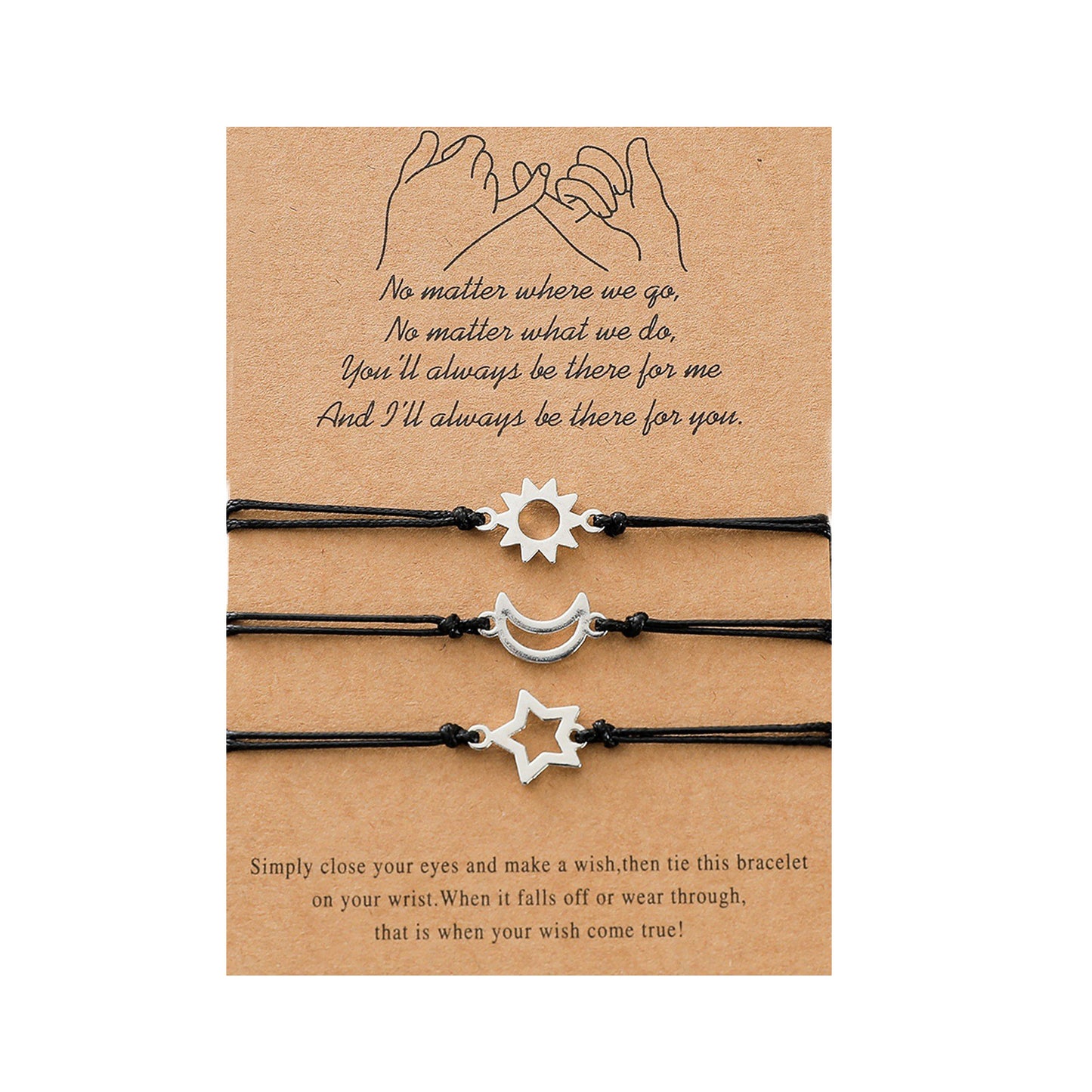 Friendship Card Personality Alloy Sun Moon Bracelets