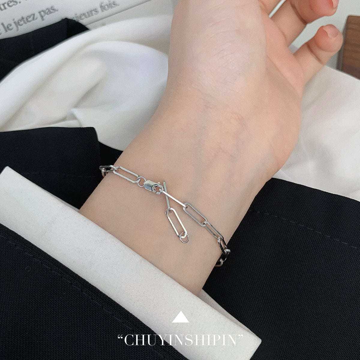 Sterling Silber personalisierte ovale Kette temperamentvolle Minderheit hochwertige Armbänder