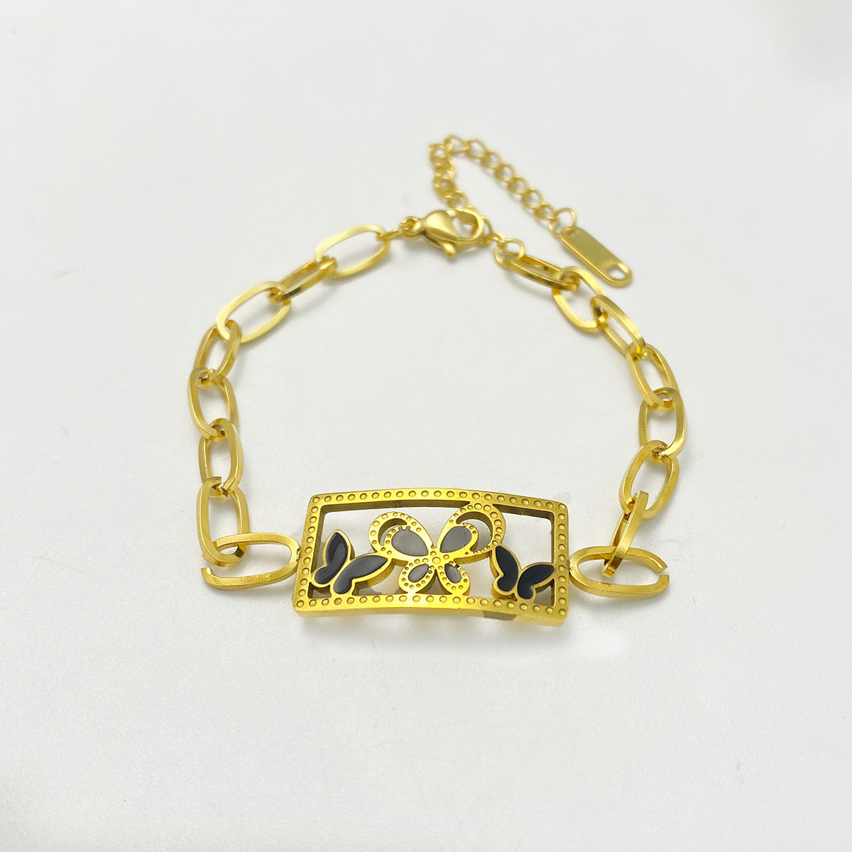 Hollow Butterfly Square Retro Design Minority Bracelet