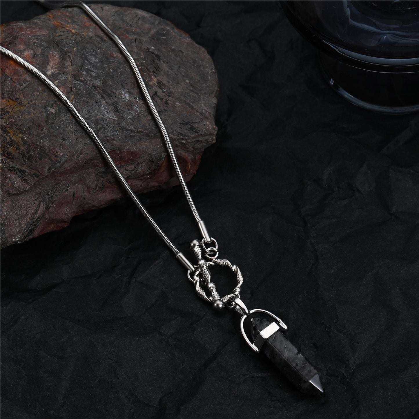 Column Minority Fashion Design Hexagonal Pendant Snake Bones Chain Necklaces