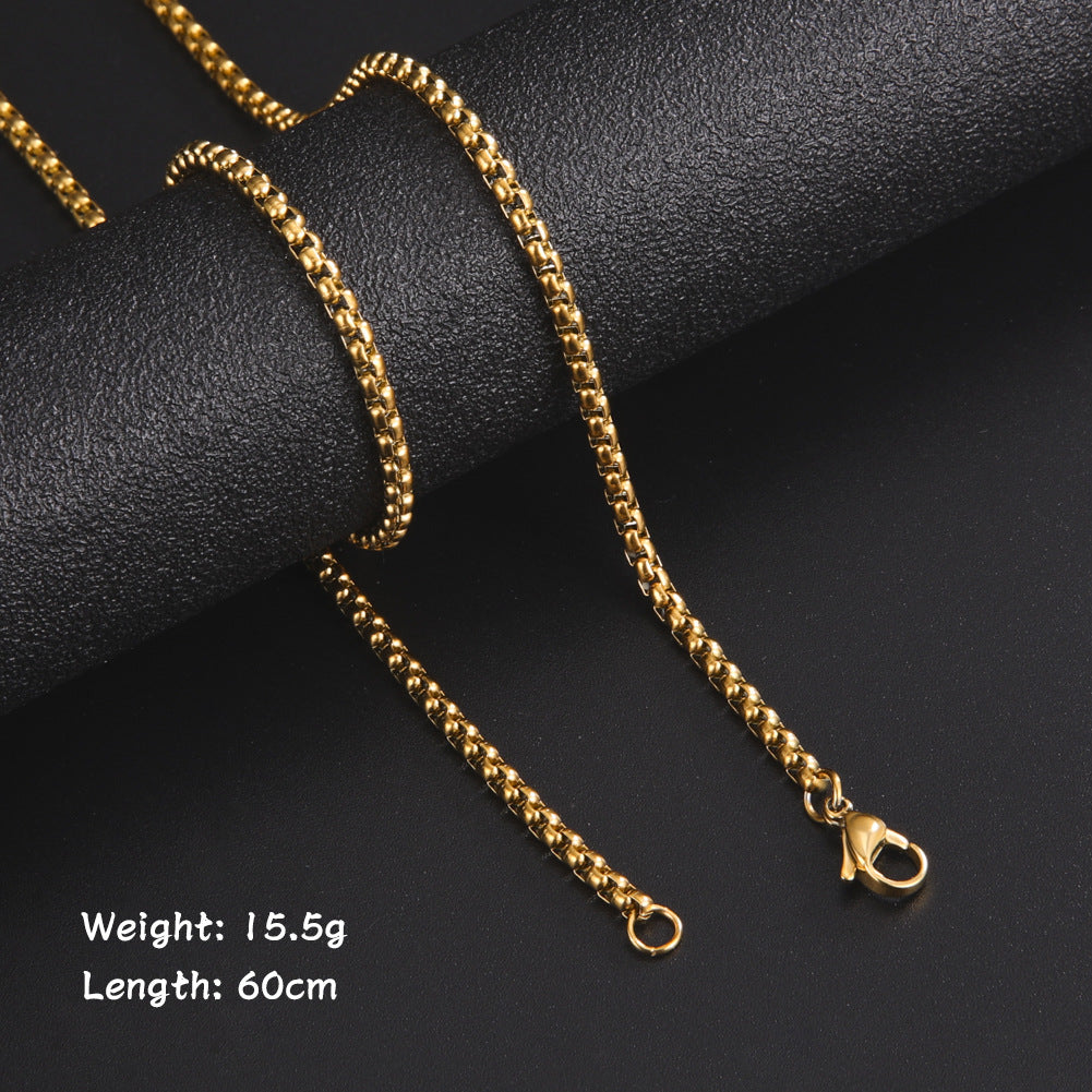 Gold Plating Black And Golden Steel Necklaces