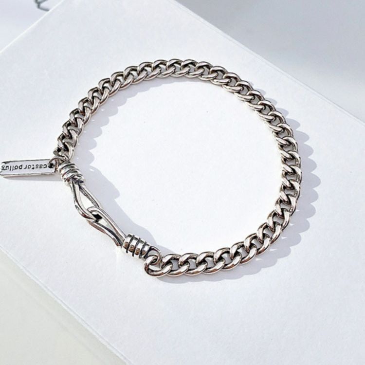 Bracelets hipster style froid avec chaîne en argent sterling pour femmes et hommes