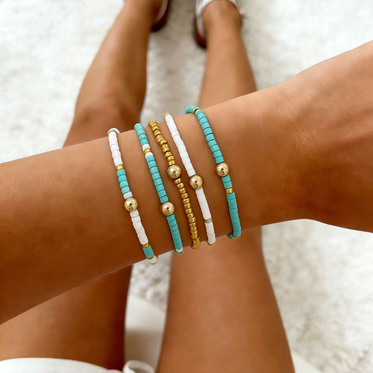 Women's Contrast Color Beaded Personalized Exaggerated For Bracelet