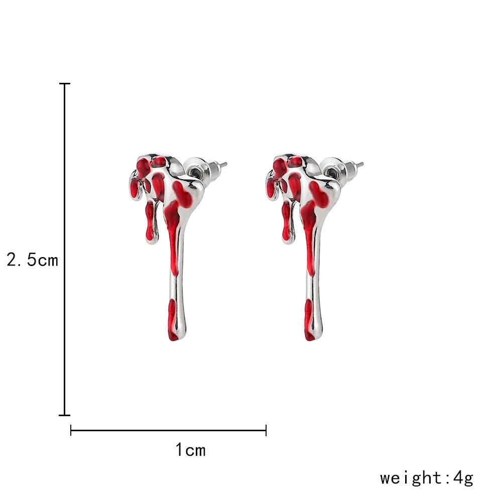 Mode exzentrische Persönlichkeit Blut Tropfen Quaste Ohrringe