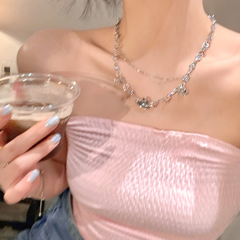 Love Female Design Sense Niche Bag Necklace