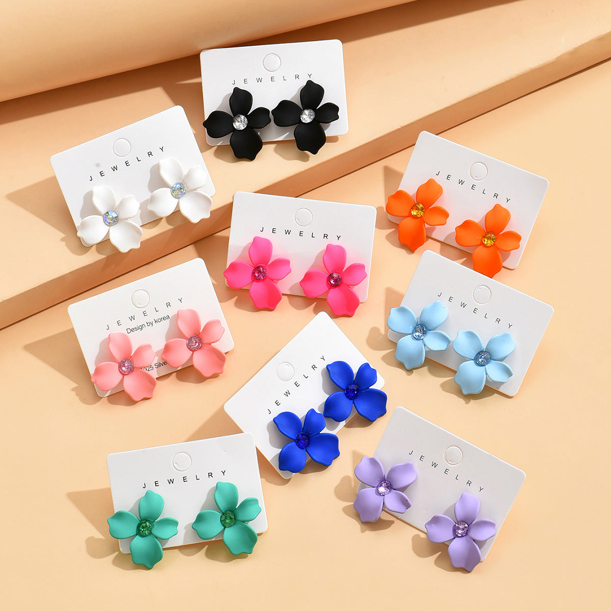 Women's Style Sweet Fresh Simple Paint Flower Personalized Fashionable Irregular Petal Earrings