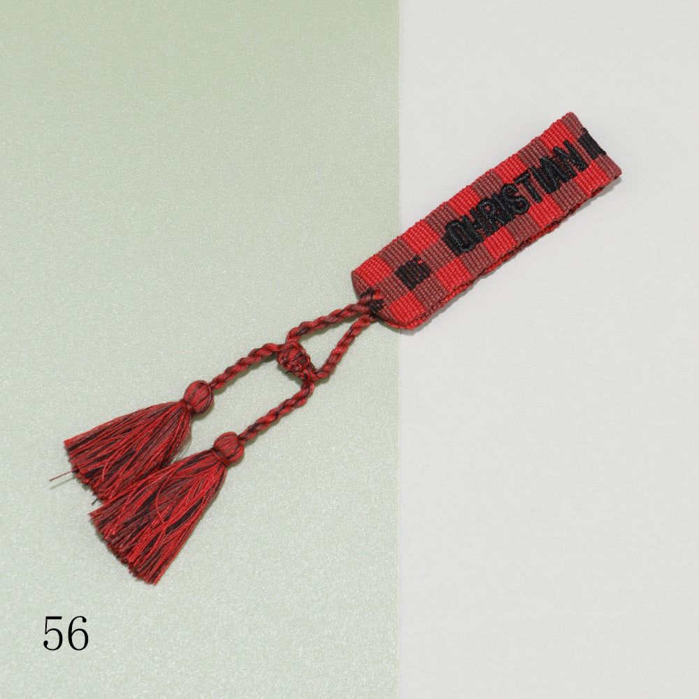 Cotton Thread Embroidery Wrist Strap Tassel Woven Female Bracelets