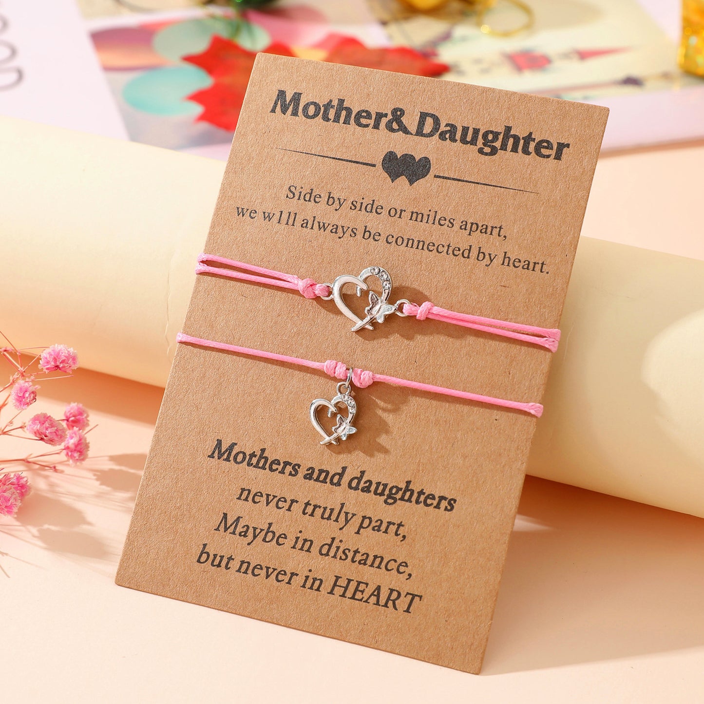 Pointed Peach Heart Alloy Mother And Bracelets