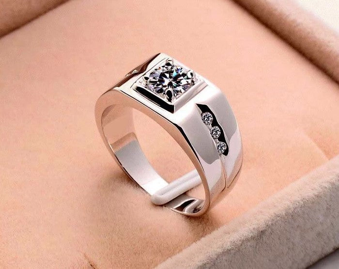 Men's Diamond Man's Domineering Hipster Wedding Birthday Rings