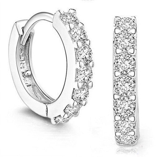 Single Row Rhinestone Hours Girlish Earclip Earrings