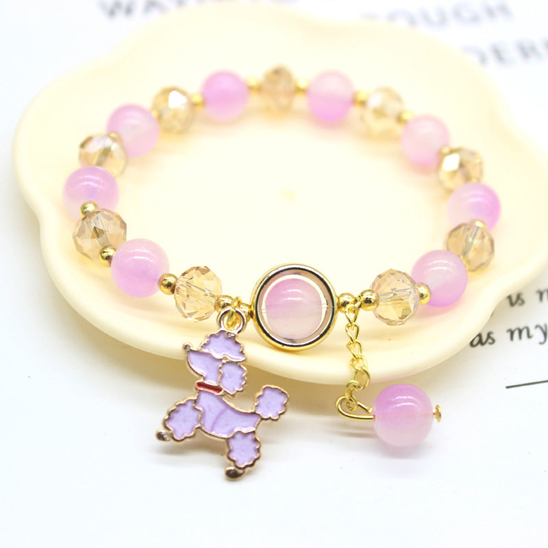 Ice Crystal Cartoon Jade Dog Clow Bracelets