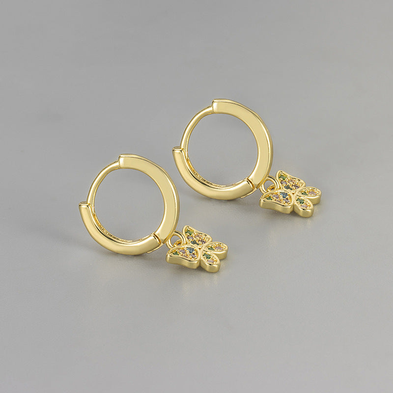 Women's Zircon Butterfly Clip Simple Light Luxury Daily Rings
