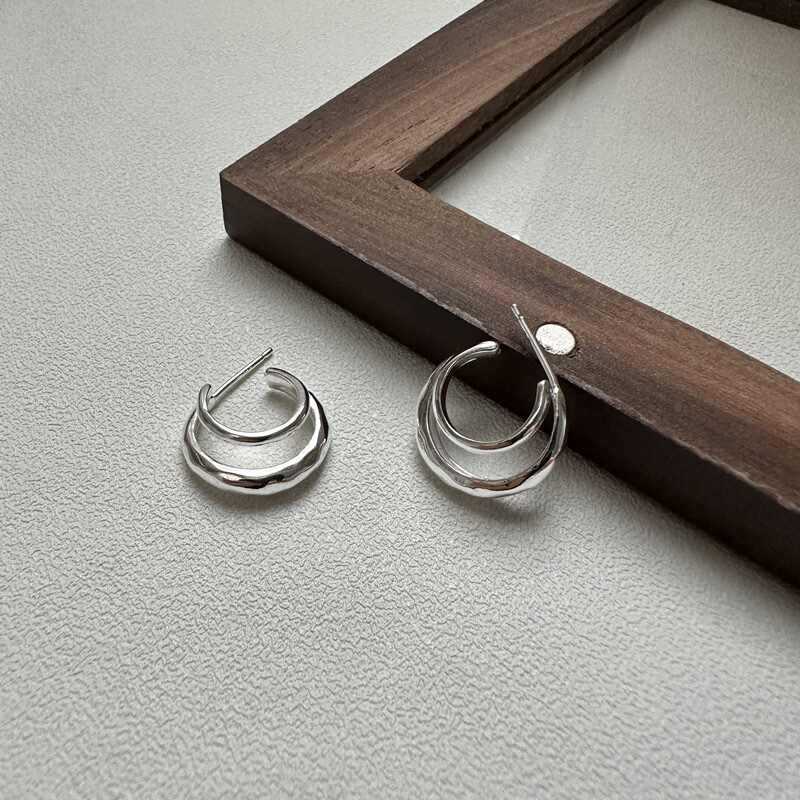 Versatile Shaped Korean Style Design High-grade Geometric Curved Earrings