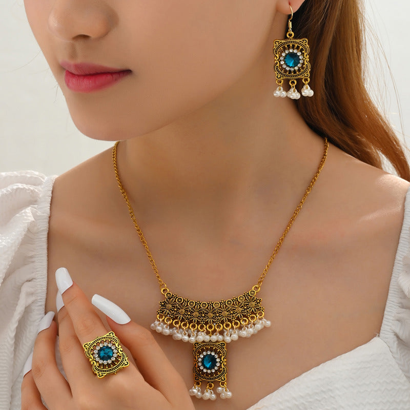 Indian Ethnic Style Vintage Gemstone Beads 2 Necklaces