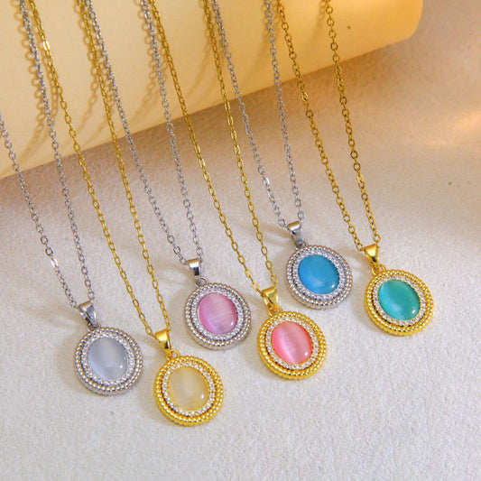 Women's Style Opal Fresh Niche Dopamine Clavicle Necklaces