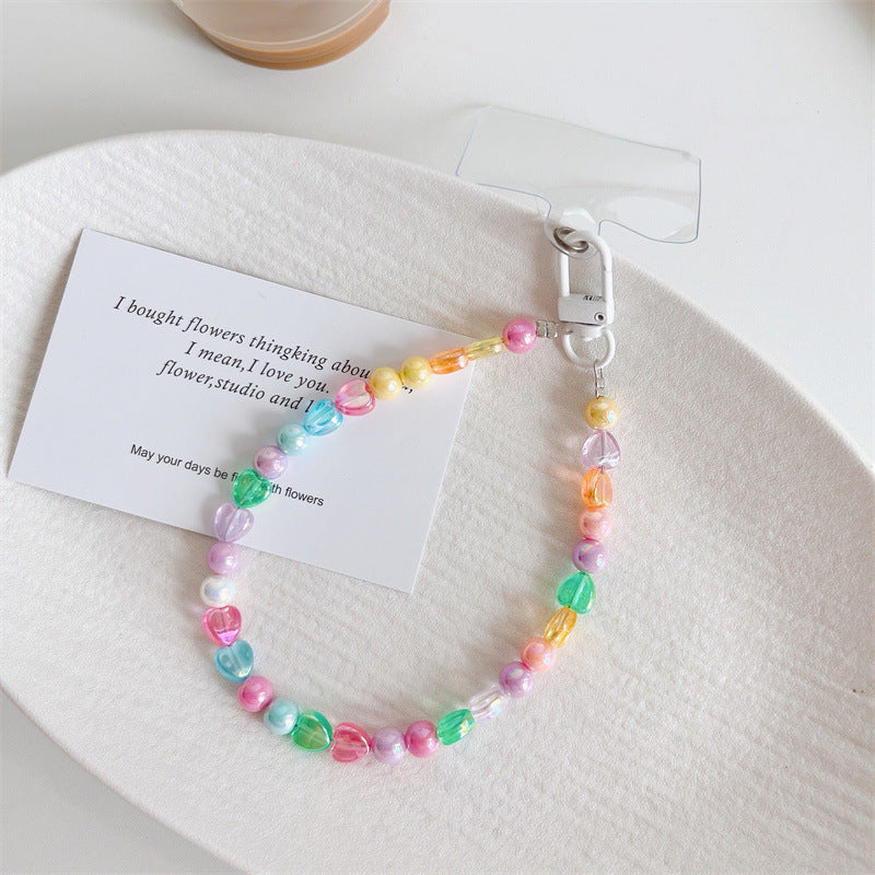 Women's Butterfly Solid Color Colorful Beads Mobile Bracelet