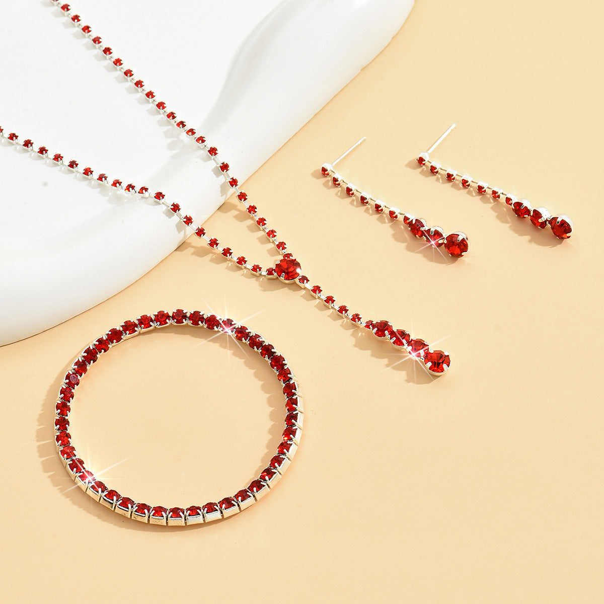 Simple Popular Ear He Originally Single Row Jewelry Set