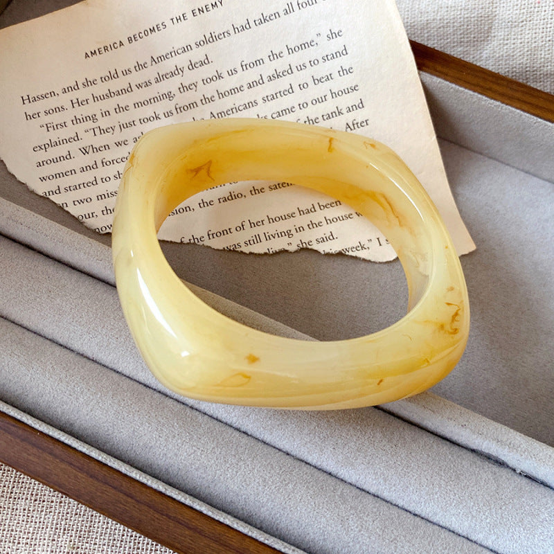 Vacation Style Acrylic Round Open-ended Fresh Sweet Niche Bracelet