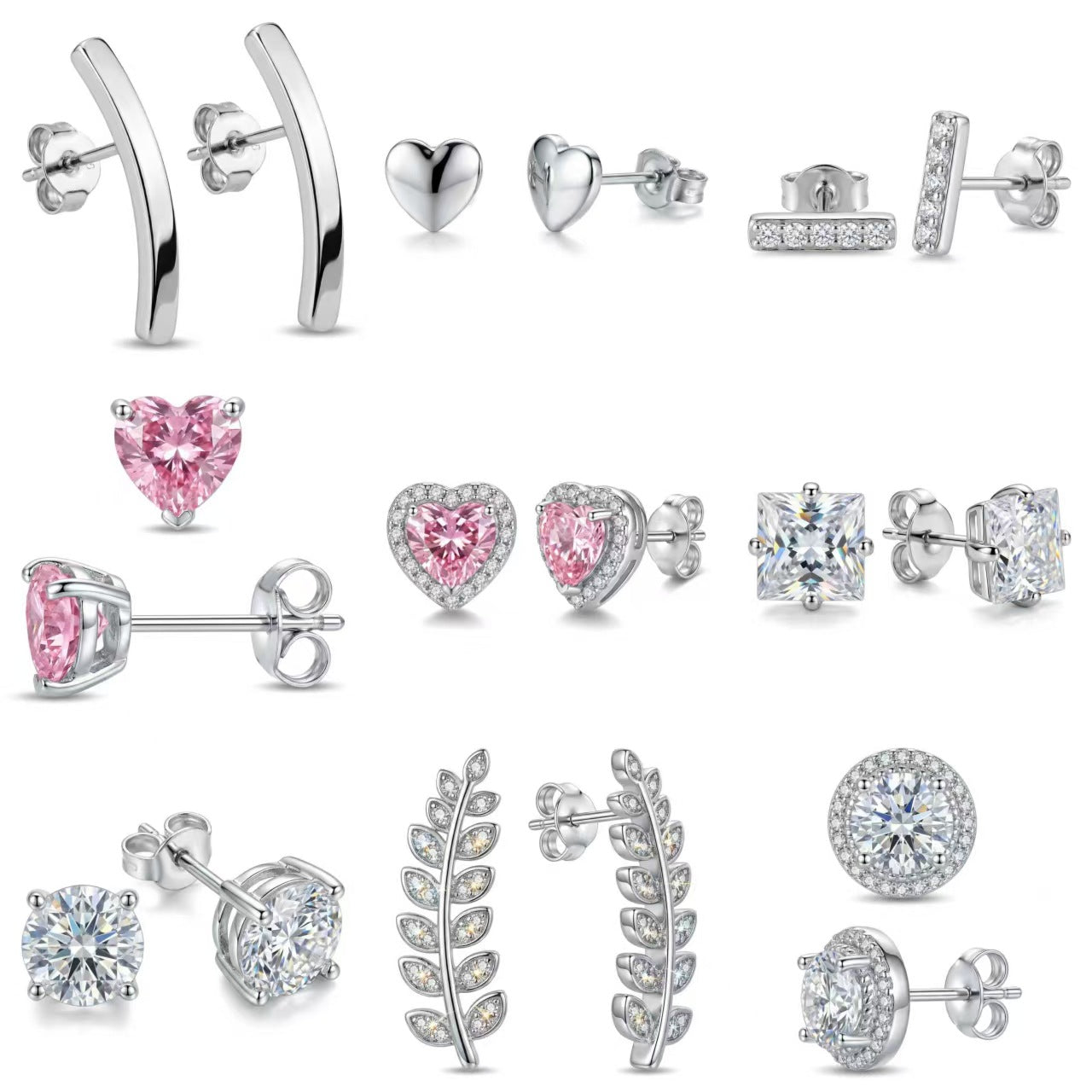 Women's & Men's Material Finely Inlaid Niche High Sense Basic Stud Earrings