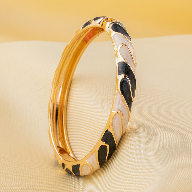 Chinese Enamel Gilding Colorful Dripping National Style Bracelet