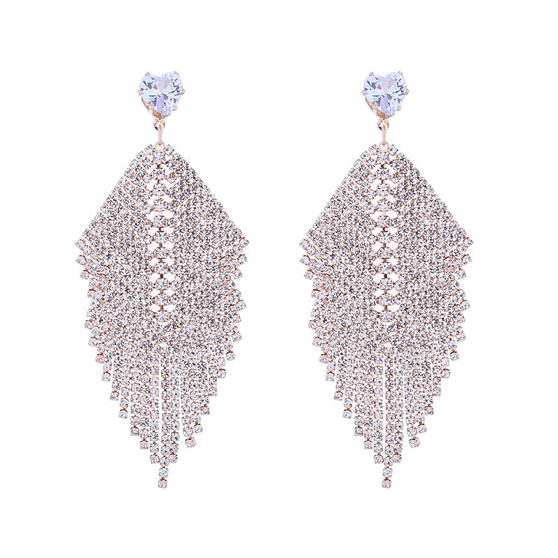 Women's Leaf-shaped Tassel For Fashionable Temperamental Niche Earrings