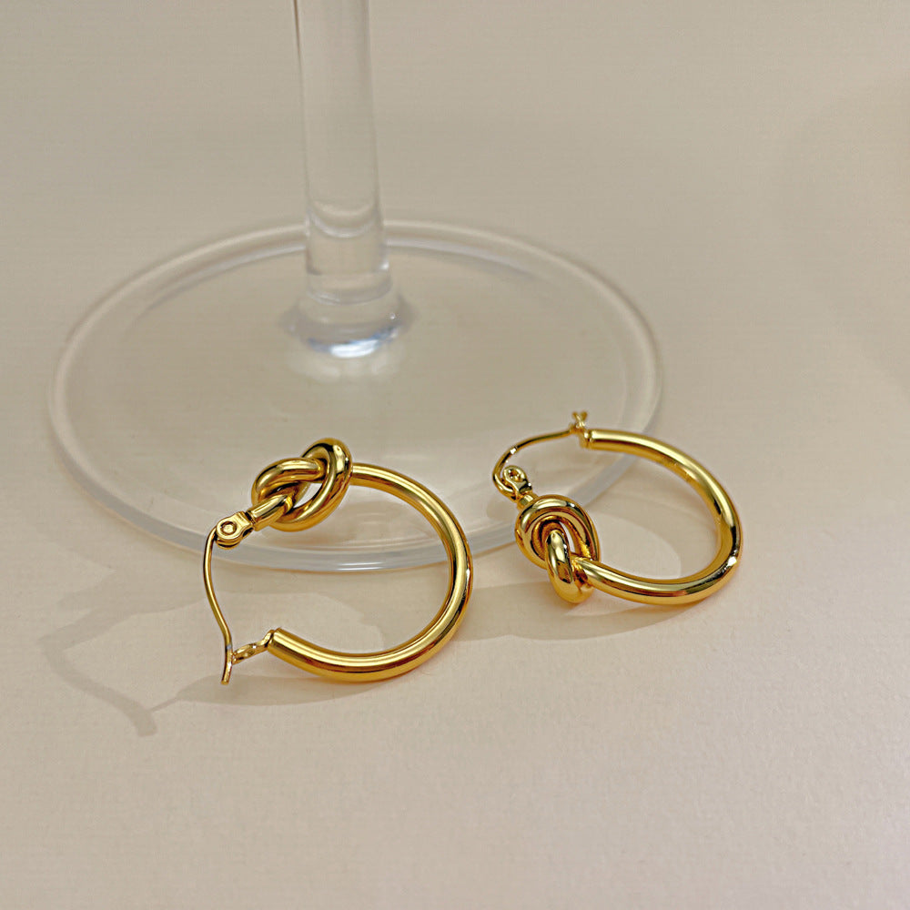 Boucles d'oreilles rondes géométriques en acier inoxydable pour femmes, personnalité de la mode, légères, de luxe, de tempérament