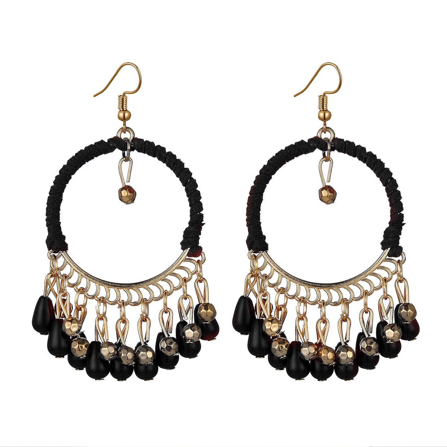 Style Elegant Hand-woven Bohemian Retro Round Water Earrings