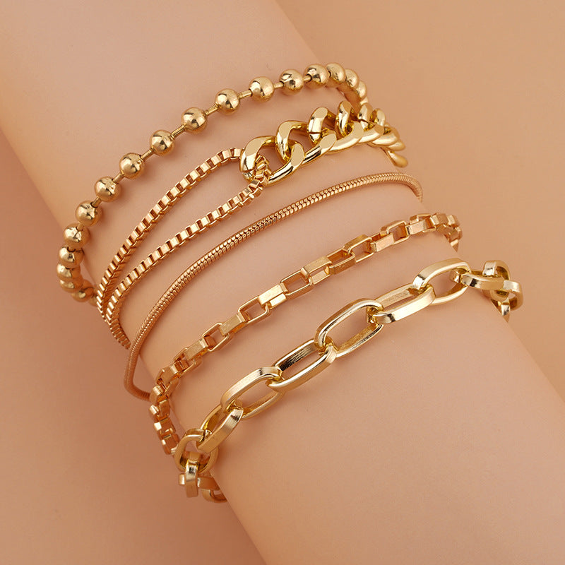 Women's Style Match Sets Chain Snake Round Bracelets