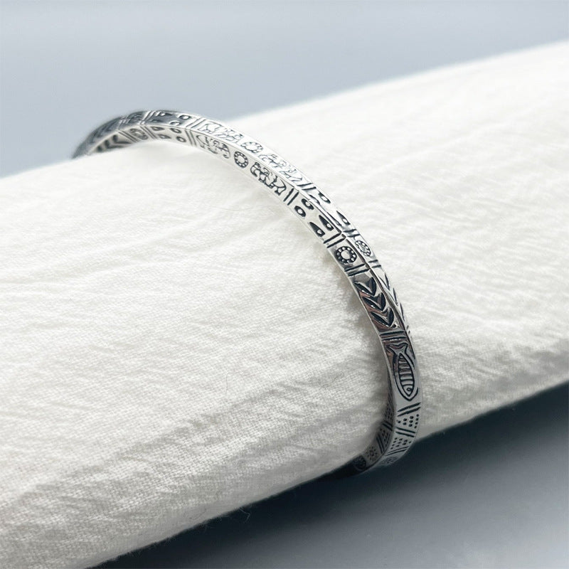 Bohemian Retro Totem Titanium Steel Artistic Design Bracelets