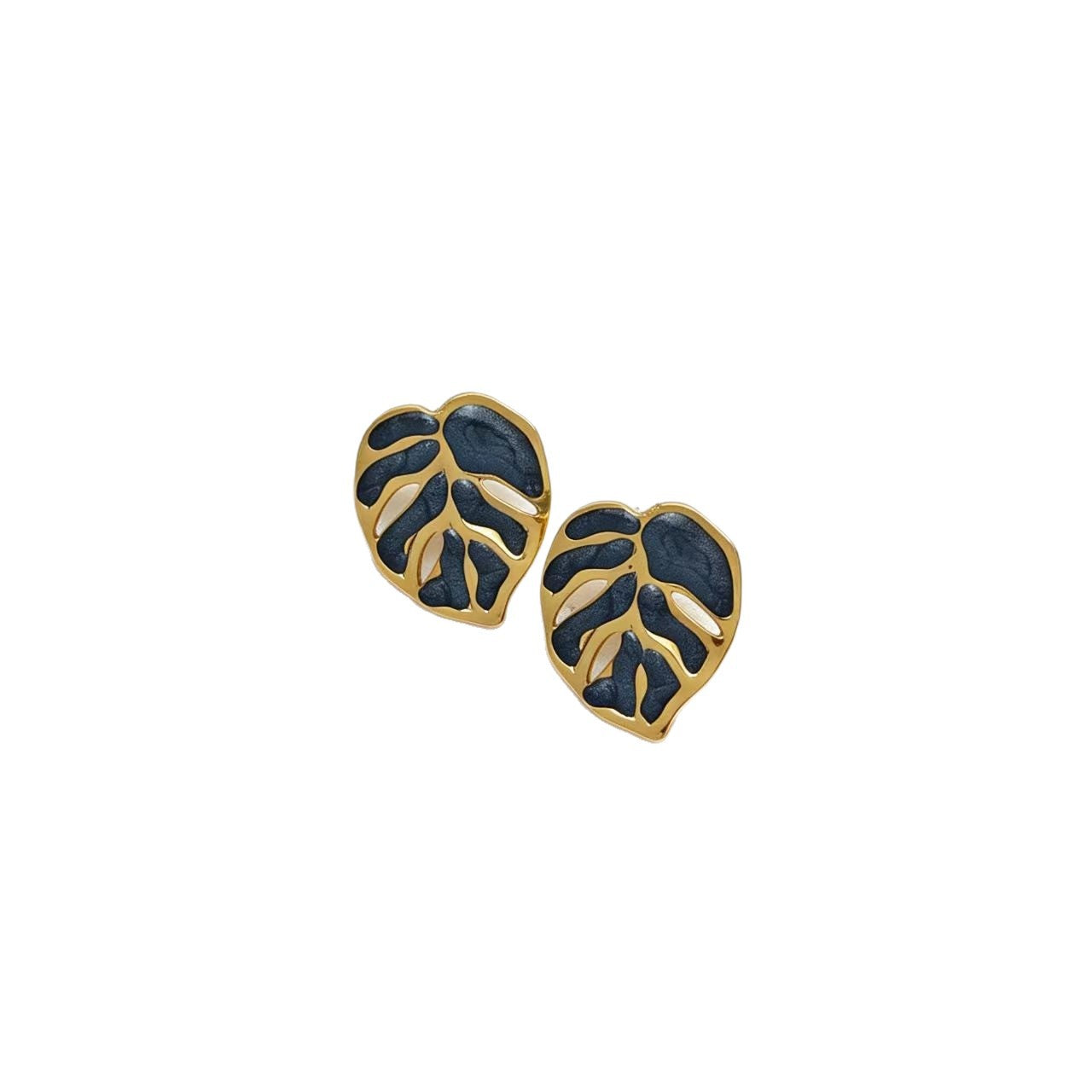 Niche Design Female Drop Oil Leaf-shaped Earrings