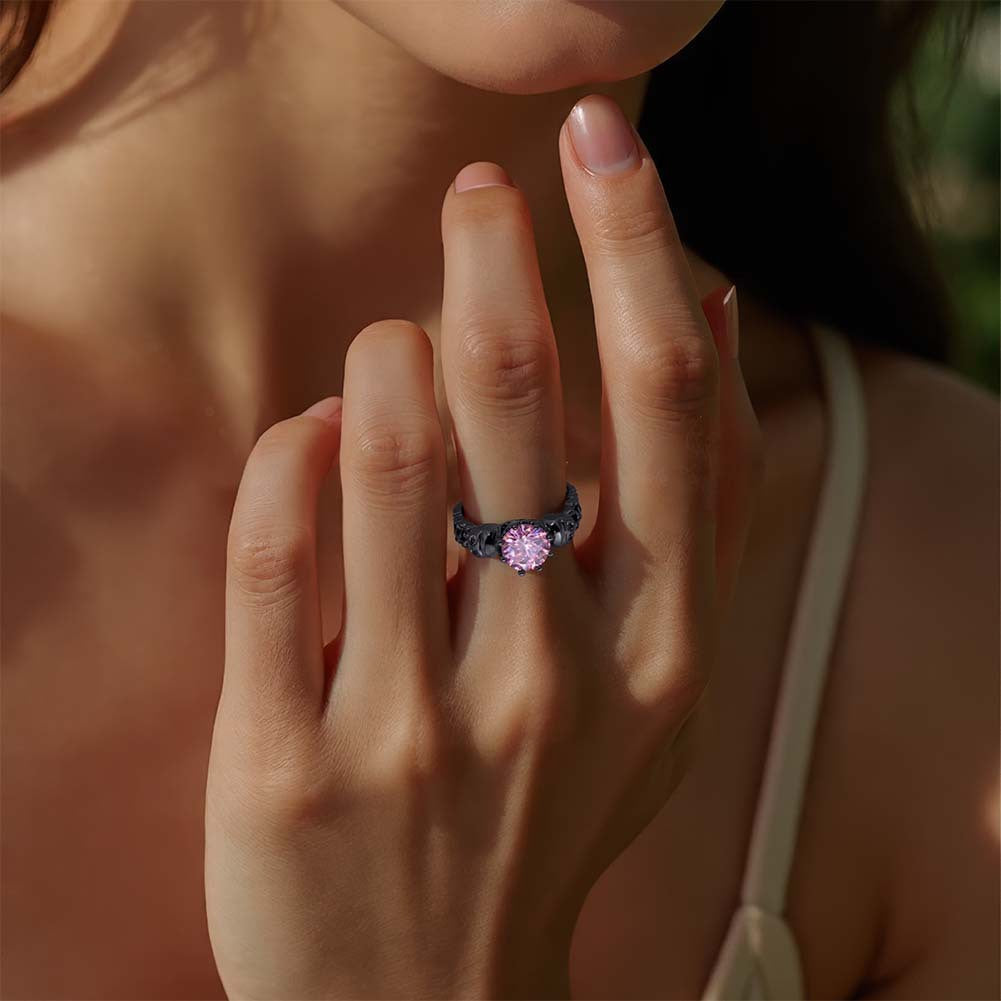 Female Retro Purple Zircon Fashion Creative Ghost Ring