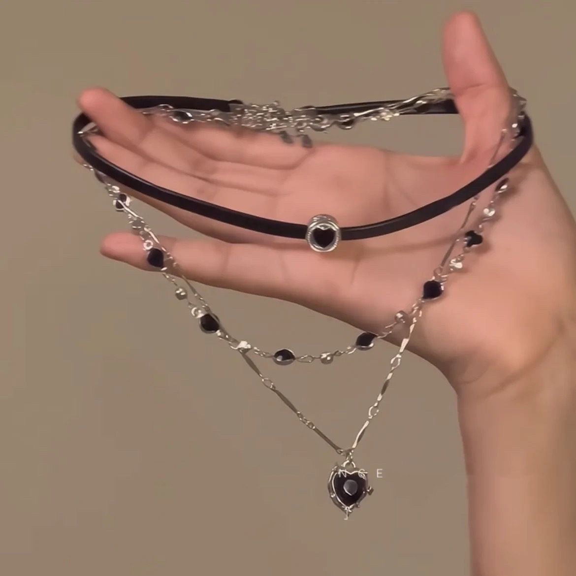 Rope Sweet Cool Heart Twin Female Hot Leather Chain Clavicle Necklaces