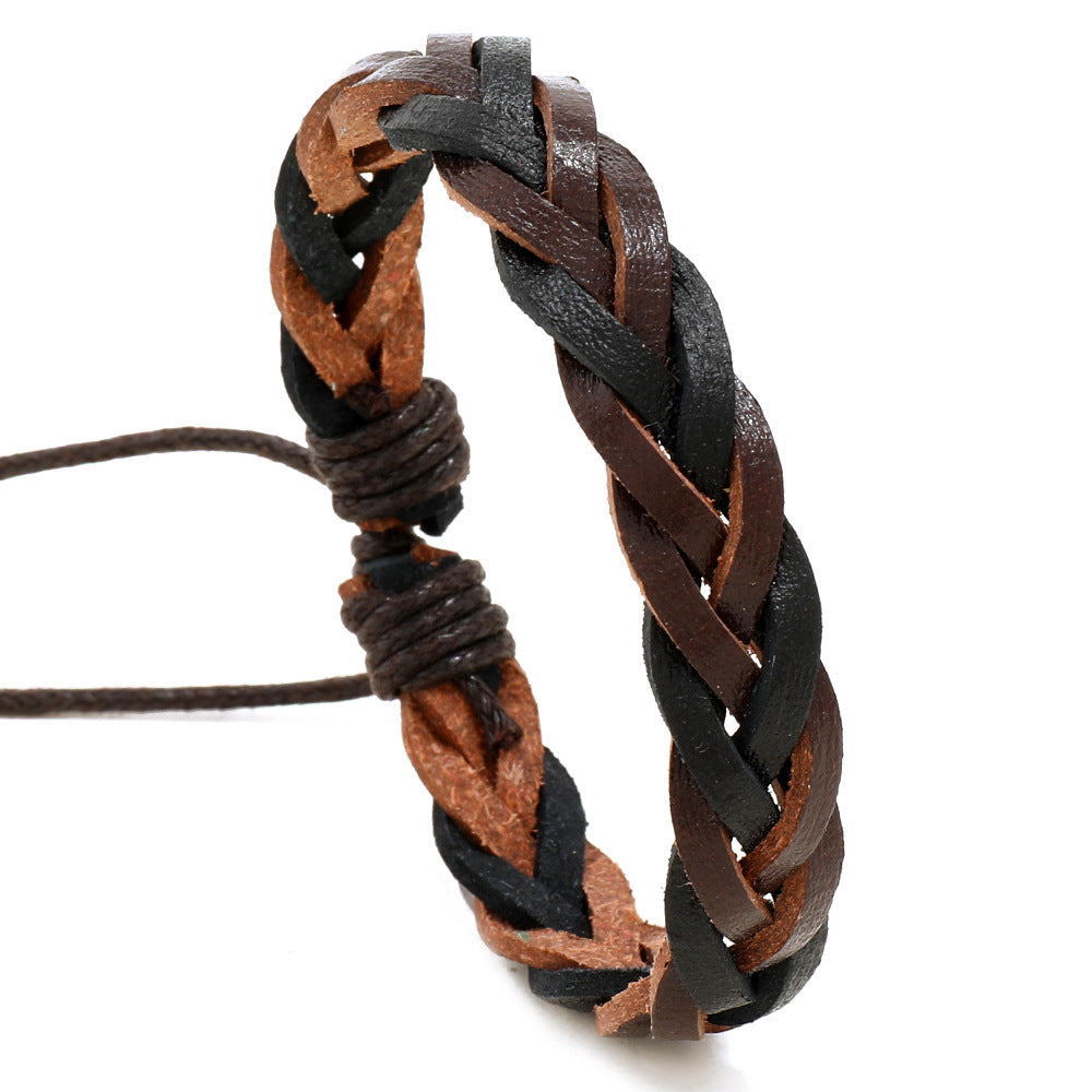 Men's Ornament Simple Handmade Woven Leather Pull Bracelets