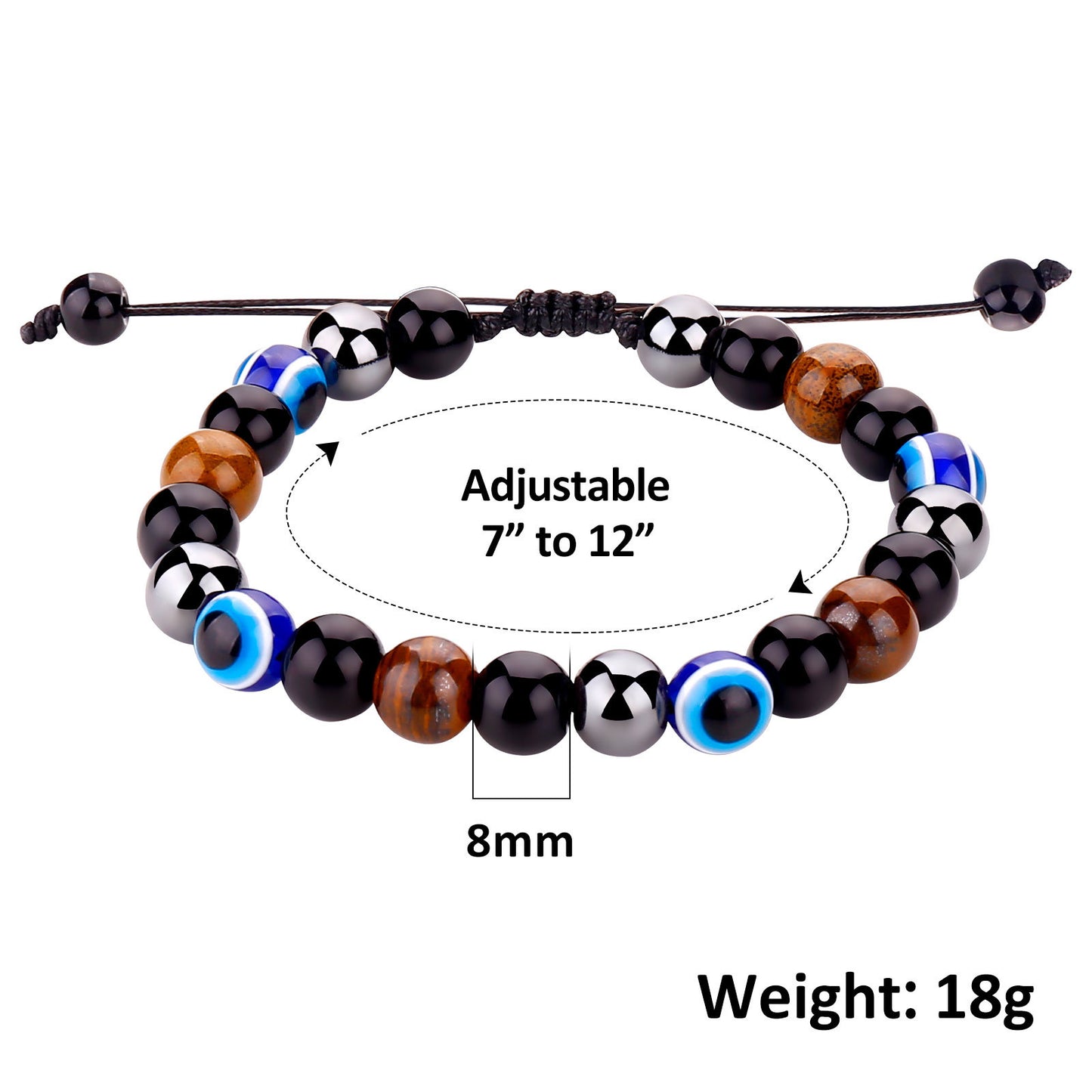 Women's Retro Simple Volcanic Rock Palm Eyes White-barked Bracelets