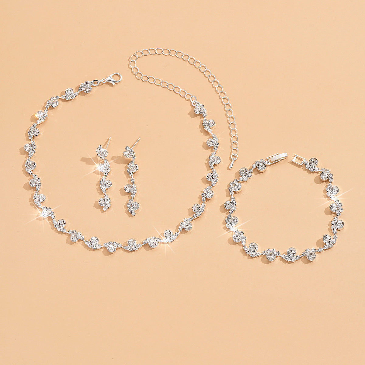 Exquisite Claw Chain Zircon Clavicle Dinner Jewelry Set