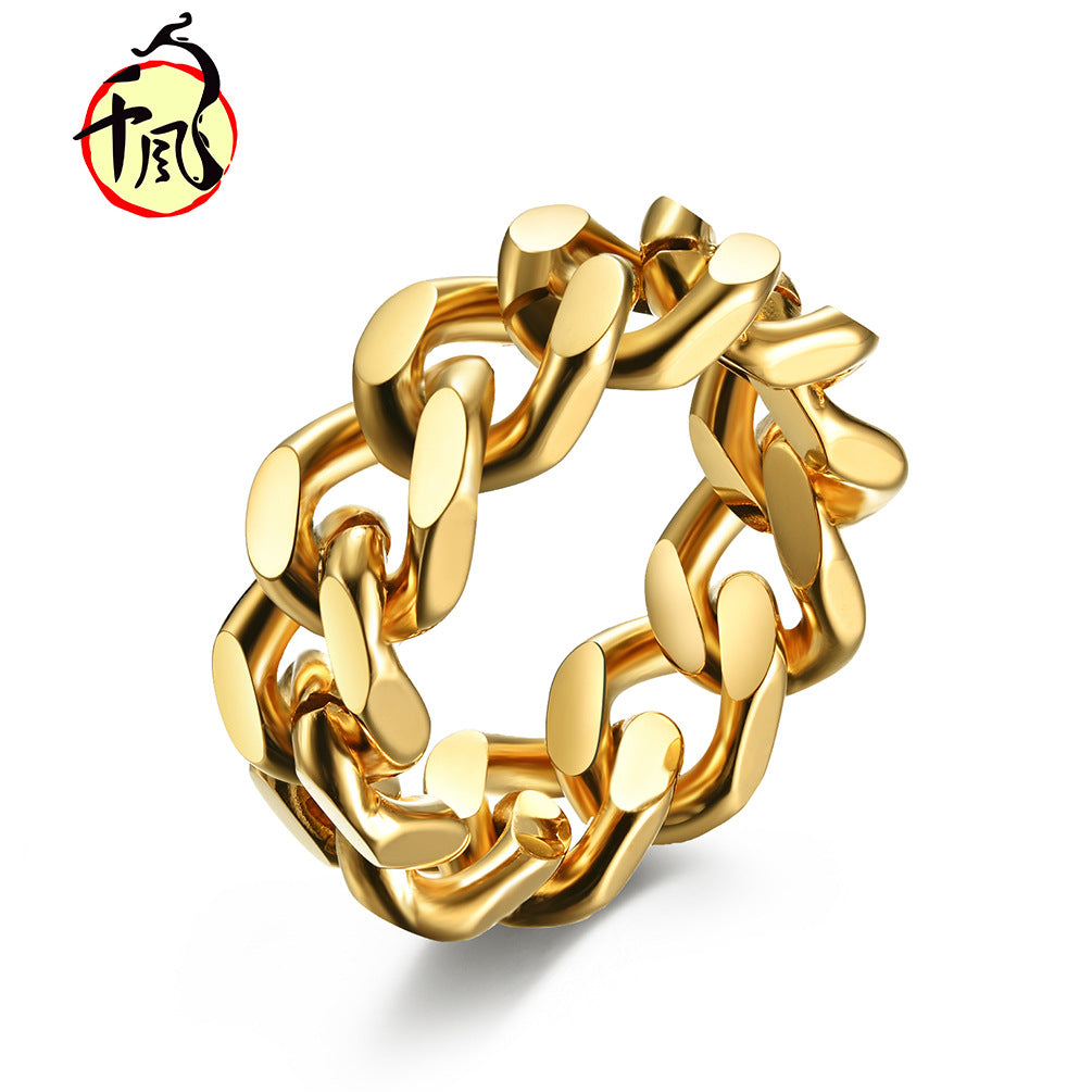 Steel Chain Hipster Hip Hop Wear Rings