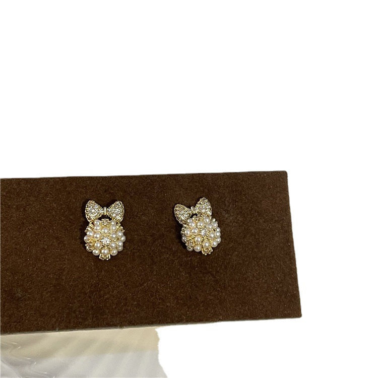 Women's Sier Pin Small Micro Inlaid Zircon Earrings