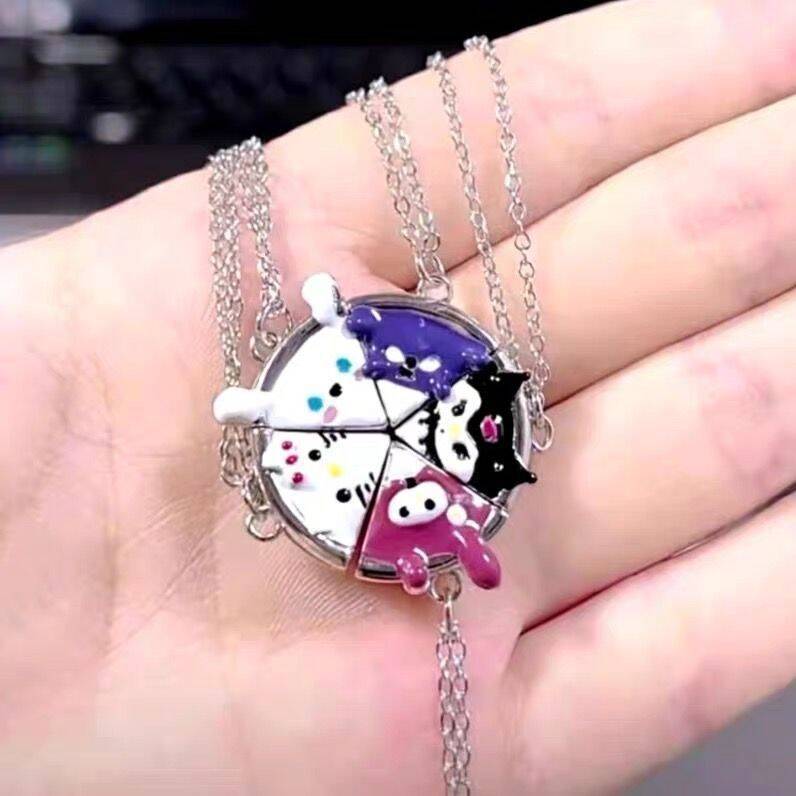 Magnetic Female Cute Sister Cartoon Cinnamon Gift Necklace