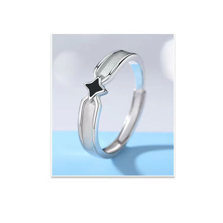 Couple Plated Sterling Sier Korean Style Rings