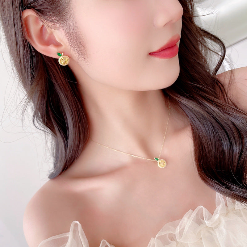 Summer Super Fairy Sweet Temperament Girlish Heart Fresh Fruit Lemon Necklaces