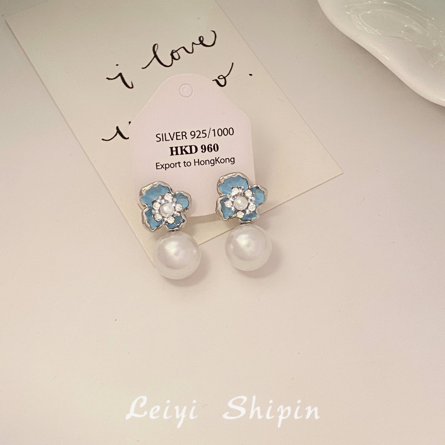 Drip Glazed Flower Imitation Pearl Small Delicate Light Luxury Stud Earrings