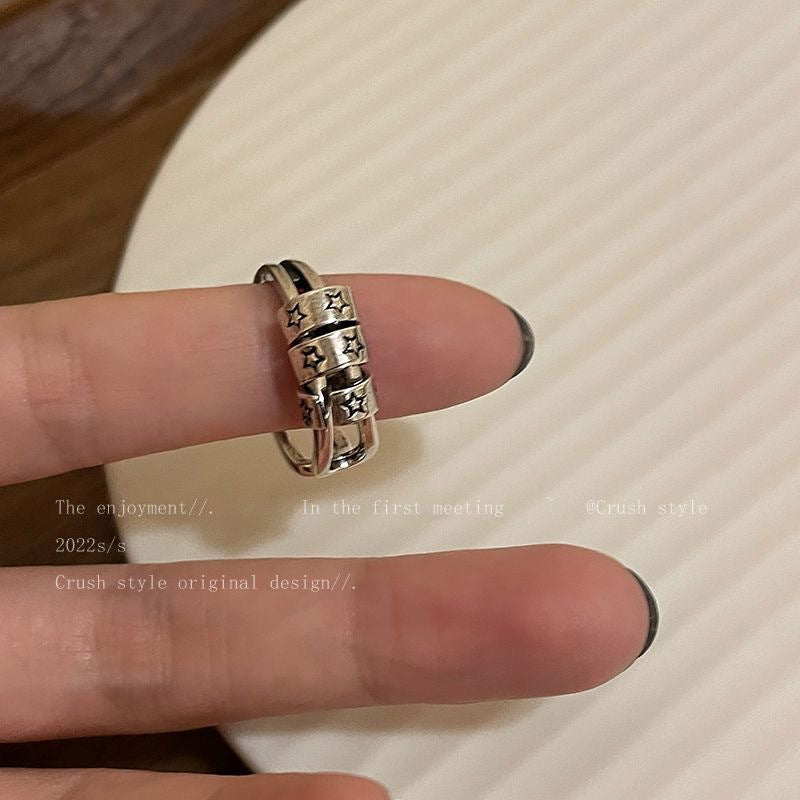 Star Metal Open Female Design Hip Hop Cold Wind Ring