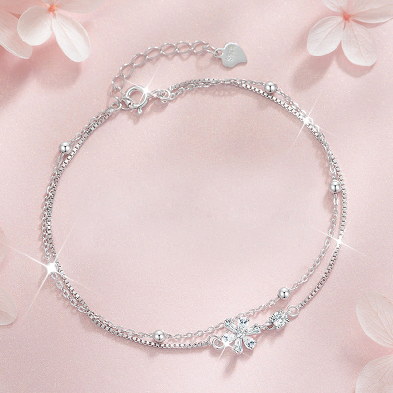 Kirschblüten-Armbänder für Damen, weiblich, zum Geburtstag, für Freundinnen, zum Valentinstag, mit eingelegtem Zirkon