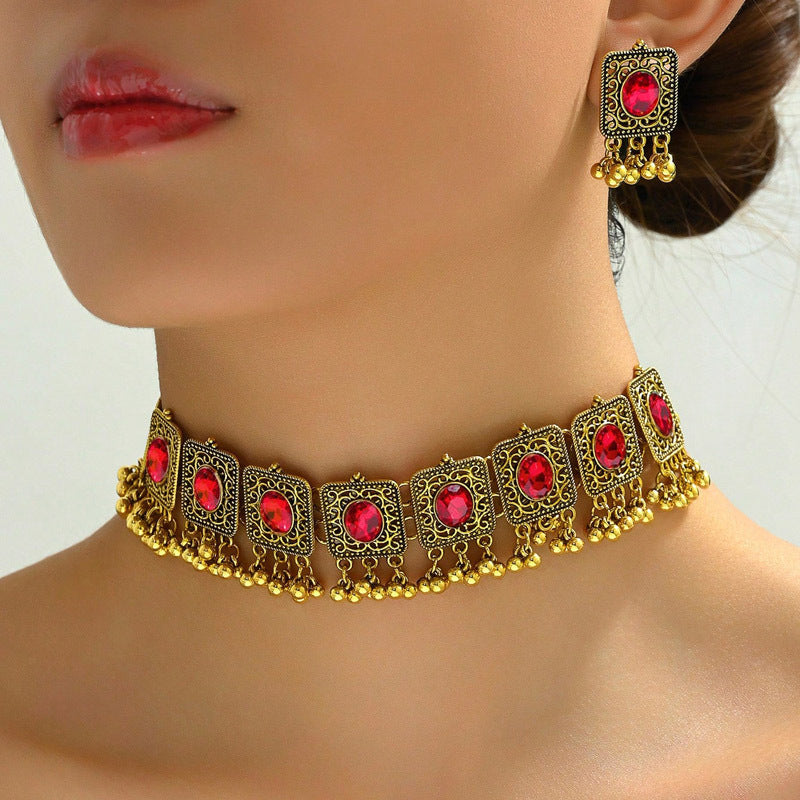 Indian Ethnic Style Vintage Gemstone Beads 2 Necklaces