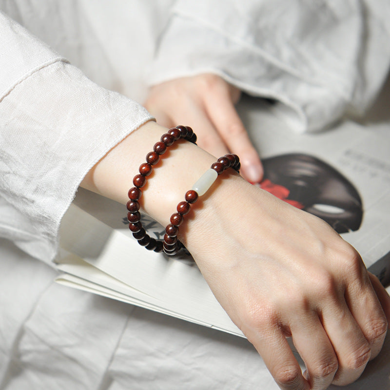 Bracelets ethniques en bois de rose et bois de santal africain pour hommes