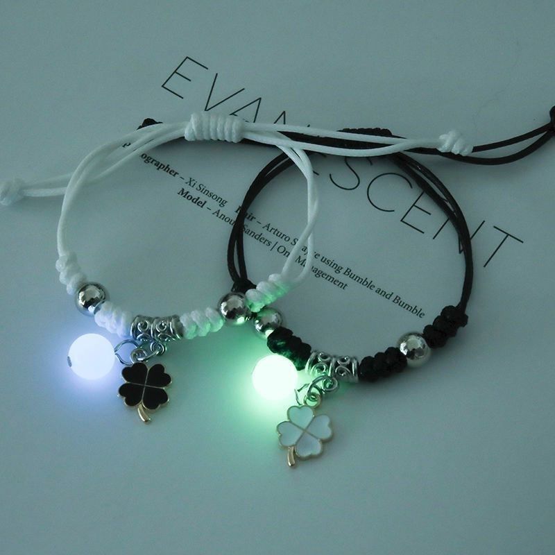 Bracelets d'amitié pour femmes, hommes et femmes lumineuses, deux copines